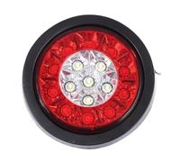 KYPSZQPSH 2pcs 12V-24V Truck Round LED Warning Light Wiring Anti-Rear-End Collision Light Trailer Brake Light Dual-Colour 16 Lights Multi-Mode(White)