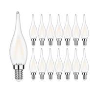 KYPSZQPSH Low Watt 1.5W Frosted White LED Chandelier Light Bulbs Dimmable Flame Tip Shaped E12 E14 Candelabra Candle Bulb for Ceiling Fan(Color:E12 110V,Size:15PCS_2700K_1.5W)