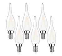 KYPSZQPSH Low Watt 1.5W Frosted White LED Chandelier Light Bulbs Dimmable Flame Tip Shaped E12 E14 Candelabra Candle Bulb for Ceiling Fan(Color:E12 110V,Size:6PCS_2700K_1.5W)