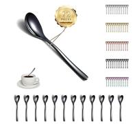 Kyraton Black Teaspoons 12 Pieces 14cm Stainless Steel Tea Spoons with Black Titanium Plating, Ice Cream Spoons, Dessert Spoon, Coffee Spoon, Mocca Spoon, Dishwasher Safe