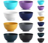 Kyraton Plastic Cereal Bowls 8 Pieces, Unbreakable and Reusable Light Weight Bowl for Rice Noodle Soup Snack Salad Fruit, Dishwasher Safe