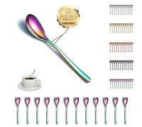 Kyraton Rainbow Teaspoons 12 Pieces, 14cm Stainless Steel Tea Spoons with Colorful Titanium Plating, Ice Cream Spoons, Dessert Spoon, Coffee Spoon, Mocca Spoons, Dishwasher Safe