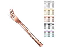 Kyraton Rose Gold Dessert Forks 12 Pieces 15.6cm Stainless Steel Cake Fork, Tea, Fruit Forks, Pastry Cutlery Set, Dishwasher Safe