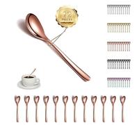 Kyraton Rose Gold Teaspoons 12 Pieces, 14cm Stainless Steel Tea Spoons with Copper Titanium Plating, Dishwasher Safe