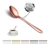 Kyraton Rose Gold Teaspoons Set of 12 Pieces, 14cm Titanium Rose Gold Plating Stainless Steel Coffee Spoons, Dessert Spoon, Small Tea Spoons, Dishwasher Safe