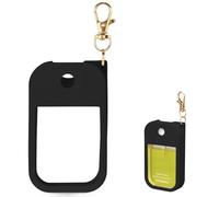 KYRGEU Hand Sanitizer Spray Case Compatible with Touchland Power Mist 1 oz - Silicone Case with Keychain for Touch Land Mist 1 fl oz（30 ml）, Hand Sanitizer Accessory for 1 fl oz (Black, 1 Pack)