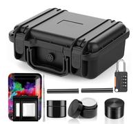 Kyrgyzst Smell Proof Box - Large Capacity Splash Resistant Stash Box Container with Heavy Duty Lockable Lid & Odor-Absorbing Carbon Liner - Ideal Smell Proof Container for Home, Travel, Gifts