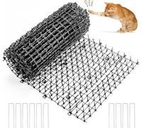 Kyrieval Cut-to-Size Cat Deterrent Mat Roll, Humane Cat Spike Mat for Garden, Yard & Large Areas, Outdoor & Indoor Plastic Cat Repellent Mat (30 x 200cm, 1 Pack)