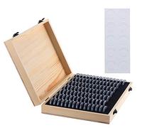 Kyrio 100PCS Coin Holder Case Wooden Coin Storage Box with Round Coin Capsules Plastic Coin Organizer Coin Protection Box for Coin Collectors 18mm/21mm/25mm/27mm/30mm
