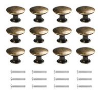 Kyrio 12PCS 30mm Vintage Bronze Drawers Knobs Furniture Knobs Drawer Handles Vintage Antique Brass Knob Kitchen Cupboard Handle for Cabinet Drawer