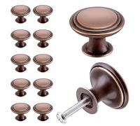 Kyrio 24Pcs Cabinet Knobs, Drawer Knobs, Drawer Handles, Furniture Knobs, Chic Antique Round Cabinet Knobs, Vintage Antique Brass Drawer Knobs for Cabinet Drawer