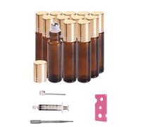 KYRYD 12pcs Roller Bottles Set, 10ml Glass Perfume Dispensers with Stainless Steel Roller Balls, Perfect Roller Bottles for Essential Oils, Fragrance, Aromatherapy, and DIY Projects