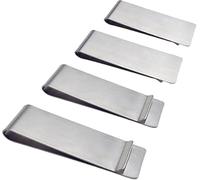 KYRYD Slim Stainless Steel Money Clips, Sleek Silver Money Clip Wallet for Men and Women, Durable Cash, Receipt and Credit Card Holders, Compact and Stylish Design(4 PCS)