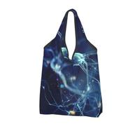 KYSANOL 3D Brain Cell Neuron Neurology,Shopping Bags Reusable Grocery Bags Foldable Tote Bags Large Capacity Carry Bag