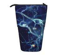 KYSANOL 3D Brain Cell Neuron Neurology,Telescopic Pencil Case,Stand Pencil Holder with Zipper Pencil Pouch Pen Bag
