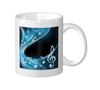 KYSANOL Abstract Blue Free Neon Light Music Notes, Ceramic Cup Ceramics Mug Tea Cup Coffee Mugs 330 ml