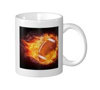KYSANOL American Football in Fire, Ceramic Cup Ceramics Mug Tea Cup Coffee Mugs 330 ml
