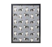 KYSANOL Australian Shepherd Blue Merle Dog Simple Grey, Wall Art Prints Black Frame Decorative Painting Wall Hanging For Home 30 x 40 cm