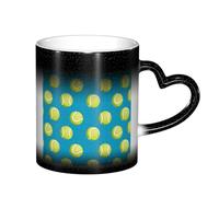 KYSANOL Balls Tennis Pattern, Ceramics Mug Heat Sensitive Color Changing Mug Coffee Mugs Ceramic Cup 330 ml