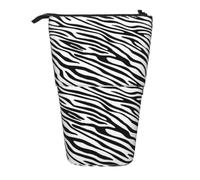 KYSANOL Basic Zebra,Telescopic Pencil Case,Stand Pencil Holder with Zipper Pencil Pouch Pen Bag