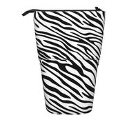 KYSANOL Basic Zebra,Telescopic Pencil Case,Stand Pencil Holder with Zipper Pencil Pouch Pen Bag