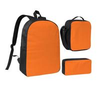 KYSANOL Beauty Burnt Orange Printed,Student Backpack,Lunch Bag,Pencil Case 3 Piece Set