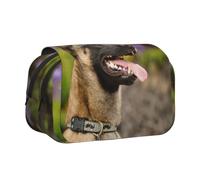 KYSANOL Belgian Malinois Pets Dogs Belgian Malinois Double Clamshell Pen Case Portable Pencil Pouch with Zipper