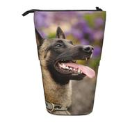 KYSANOL Belgian Malinois Pets Dogs Belgian Malinois,Telescopic Pencil Case,Stand Pencil Holder with Zipper Pencil Pouch Pen Bag