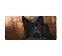 KYSANOL Black German Shepherd Bokeh Autumn German,Mouse Pad Large Desk Pad Computer Keyboard Mouse Mat With Non Slip Rubber Base 40 x 90 cm