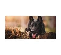 KYSANOL Black German Shepherd Lawn Bokeh German,Mouse Pad Large Desk Pad Computer Keyboard Mouse Mat With Non Slip Rubber Base 40 x 90 cm