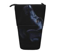 KYSANOL Black Labrador Dog,Telescopic Pencil Case,Stand Pencil Holder with Zipper Pencil Pouch Pen Bag