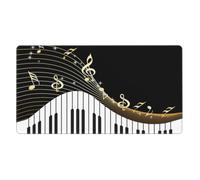 KYSANOL Black Musical Notes,Mouse Pad Large Desk Pad Computer Keyboard Mouse Mat With Non Slip Rubber Base 40 x 70 cm