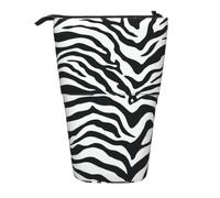 KYSANOL Black White Zebra Pattern,Telescopic Pencil Case,Stand Pencil Holder with Zipper Pencil Pouch Pen Bag