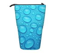 KYSANOL Blue Drop Water Pattern,Telescopic Pencil Case,Stand Pencil Holder with Zipper Pencil Pouch Pen Bag