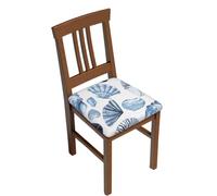 KYSANOL Blue Seashells Pattern On White, Chair Cushion Covers, Seat Protector Dining Chair Slipcover Seat Cover for Chairs 2pcs