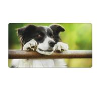 KYSANOL Border Collie Dog Green,Mouse Pad Large Desk Pad Computer Keyboard Mouse Mat With Non Slip Rubber Base 40 x 70 cm