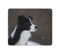 KYSANOL Border Collie Dog Spotted Snow, Mouse Pad, Non-Slip Rubber Base Mouse Pad,Waterproof Mouse Mat