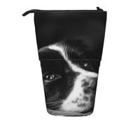 KYSANOL Border Collie Puppy Dog,Telescopic Pencil Case,Stand Pencil Holder with Zipper Pencil Pouch Pen Bag