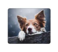 KYSANOL Brown Border Collie Bokeh God With Yellow Eyes, Mouse Pad, Non-Slip Rubber Base Mouse Pad,Waterproof Mouse Mat