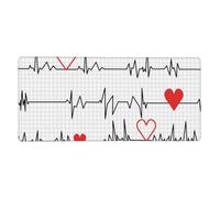 KYSANOL Calling Nurses White Heart Beat,Mouse Pad Large Desk Pad Computer Keyboard Mouse Mat With Non Slip Rubber Base 40 x 90 cm