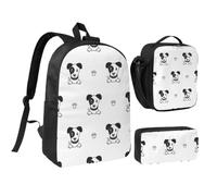 KYSANOL Cartoon Character Jack Russell Terrier Animal,Student Backpack,Lunch Bag,Pencil Case 3 Piece Set