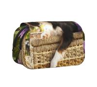 KYSANOL Cavalier King Charles Spaniel Double Clamshell Pen Case Portable Pencil Pouch with Zipper