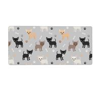 KYSANOL Chihuahua Paws And Bones,Mouse Pad Large Desk Pad Computer Keyboard Mouse Mat With Non Slip Rubber Base 40 x 90 cm