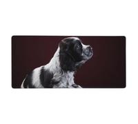 KYSANOL Cocker Spaniel Puppy Black And White Spaniel,Mouse Pad Large Desk Pad Computer Keyboard Mouse Mat With Non Slip Rubber Base 40 x 90 cm
