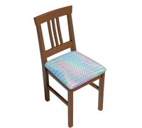 KYSANOL Colourful Rainbow Colour Hologram Holographic, Chair Cushion Covers, Seat Protector Dining Chair Slipcover Seat Cover for Chairs 2pcs