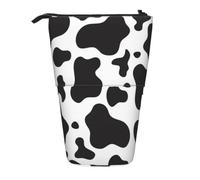 KYSANOL Cow Spots Print,Telescopic Pencil Case,Stand Pencil Holder with Zipper Pencil Pouch Pen Bag