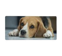 KYSANOL Cute Beagle Dog Lies On Floor,Mouse Pad Large Desk Pad Computer Keyboard Mouse Mat With Non Slip Rubber Base 40 x 90 cm
