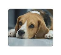 KYSANOL Cute Beagle Dog Lies On Floor, Mouse Pad, Non-Slip Rubber Base Mouse Pad,Waterproof Mouse Mat