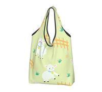 KYSANOL Cute Cartoon Sheep Pattern,Shopping Bags Reusable Grocery Bags Foldable Tote Bags Large Capacity Carry Bag