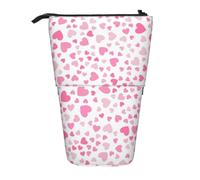 KYSANOL Cute Little Hearts,Telescopic Pencil Case,Stand Pencil Holder with Zipper Pencil Pouch Pen Bag